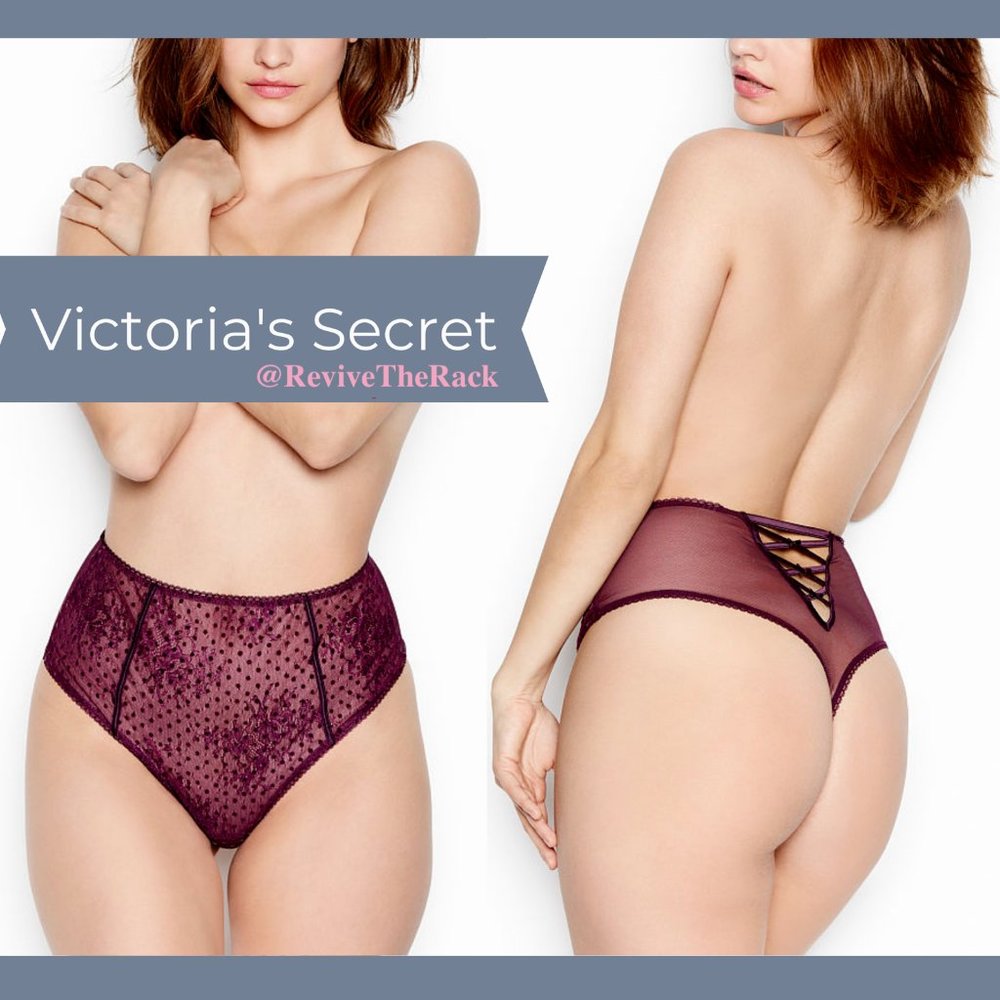 NWT $40 Victoria's Secret‎ Luxe Dream Angel Flocked High Waist Thong [ XS ]